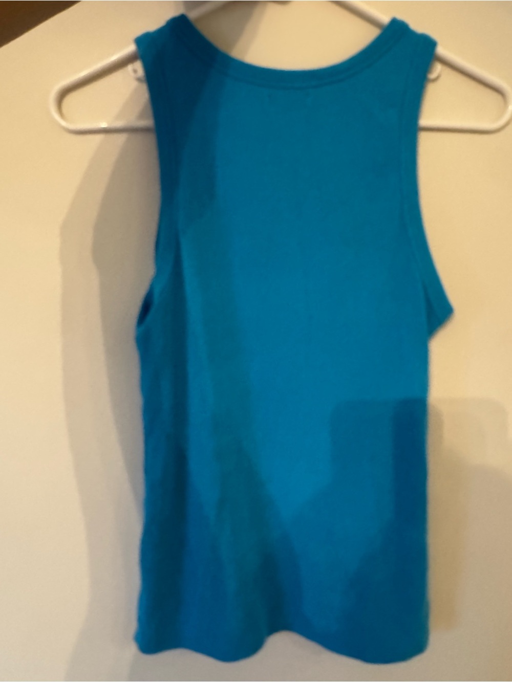 Women's Turquoise Ribbed Tank Top - Picture 2 of 3